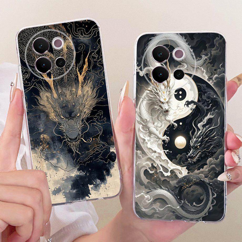For Vivo V40 Lite 5G Global V40e V40 Pro Phone Case Clear Soft TPU Clear Back Cover Cool Cartoon Luxury Butterfly Flower Funda