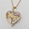 Hjärthänge Mamma Halsband Kvinnor Strass Blomma Halsband Kärlekshjärta Berlock Halsband Mors Dag Födelsedagspresent till Mamma