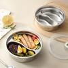 Large Capacity Sealed Food Container 304 Stainless Steel Divided Lunch Plate  Kitchenware