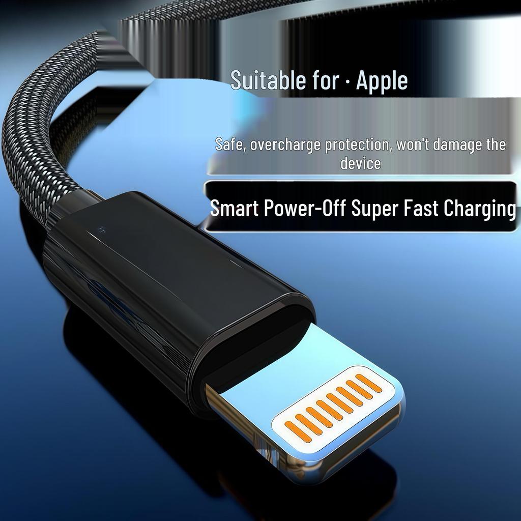 Anti-Overcharge Fast Charging Data Cable for iPhone 8p/11/12/13/14 Max with Smart Power-Off