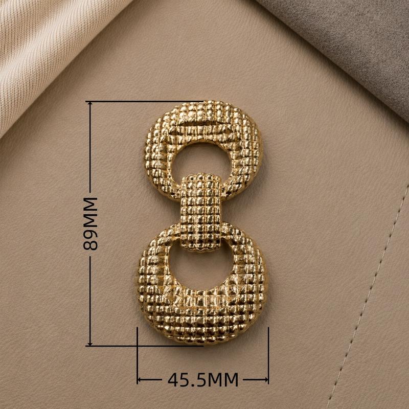 Assorted Gold Metal Irregular Shaped Buckles Textured Surface For DIY Sewing Scarf Belt Clothing Decor Craft Projects