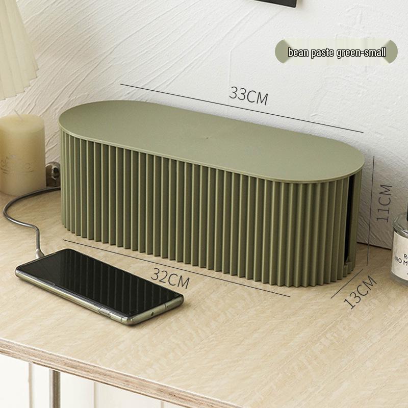 Cross-Border Electric Power Strip Organizer: Dustproof Cable Management Box for Desktop Storage