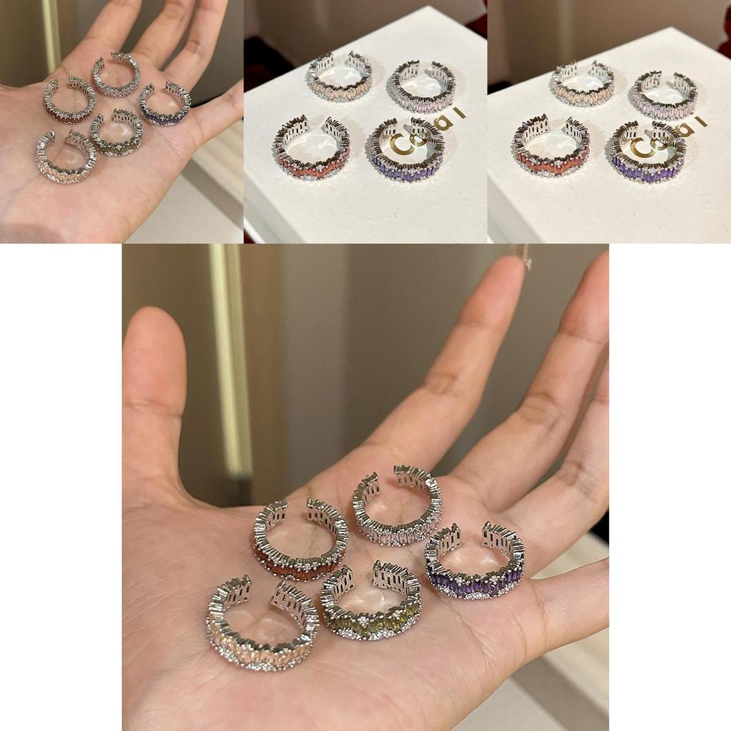 Chic And Elegant Open Adjustable Ring For Women With Vibrant Gemstone Details