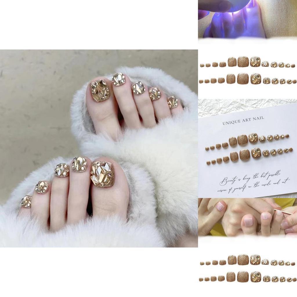 Süßer Stil J-095 Champagner Diamant Zehennagelsticker Glitzer Fußnagelkunst Sternenmuster