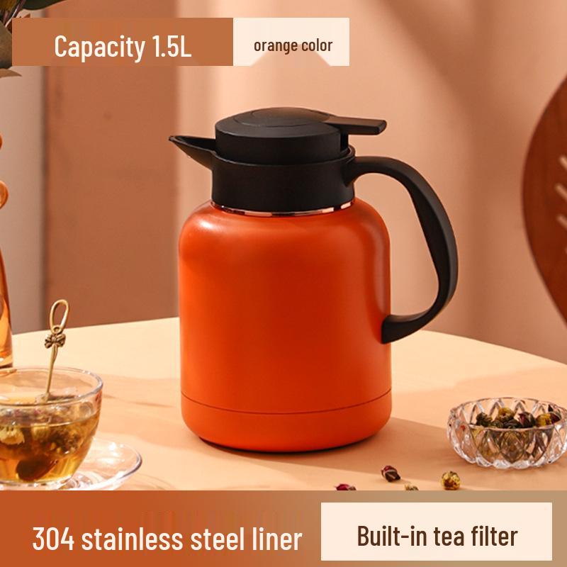 Stainless Steel Large Capacity Thermos Flask with Tea Infuser Kettle 1.5L - 24-Hour Insulation