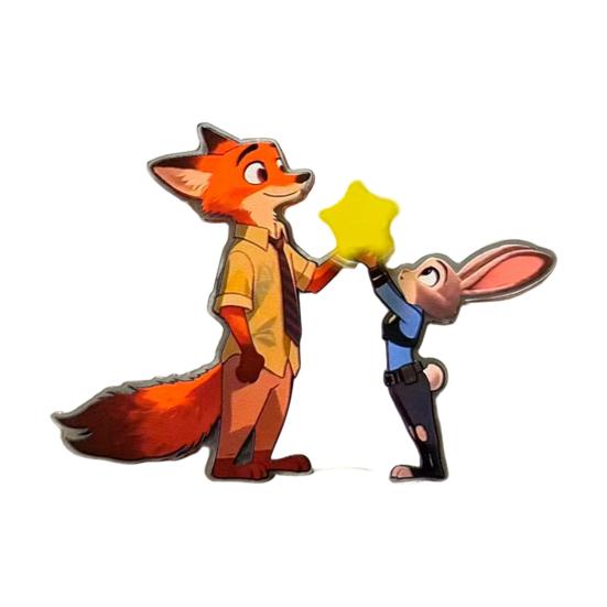 

Rotatable Fox Rabbit Refrigerator Magnet Acrylic Cartoon Movie Character Animal Fridge Magnet Home Office Kitchen Decoration Movie Fans Gift P