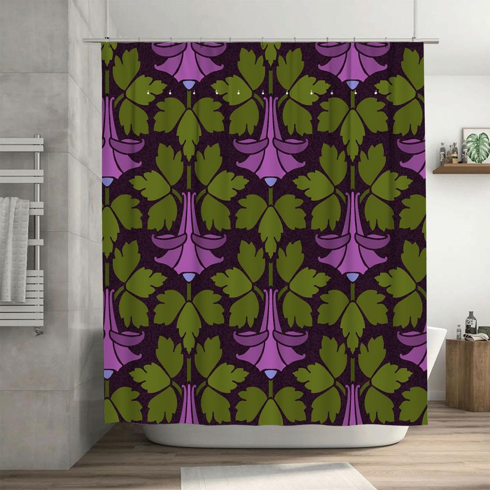 Vintage Bath Shower Curtain Fabric Print Decorative Hanging Bathroom Window Tarp Privacy Screen Waterproof Liner