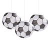 8 Pieces Soccer Ball Shaped Lanterns Multicolors Hanging Decoration for Baby Showers and Sports Event Party Supplies