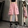 Y2K Cargo Shorts Damskie Harajuku Czarne Oversize Szerokie Szorty Letnie Streetwear Moda Wysoki Stan Luźne Krótkie Spodnie