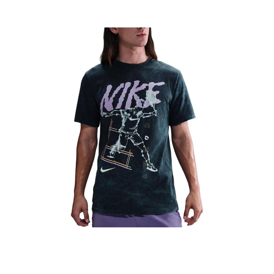 

Nike Letter Pattern Printed Round Neck Short Sleeve T-Shirt Men Tops Obsidian HJ3454-451 L