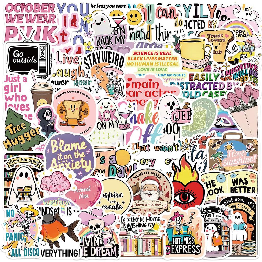 50 Cartoon Mixed Characters Graffiti Stickers Guitar Notebook Suitcase DIY Waterproof Stickers