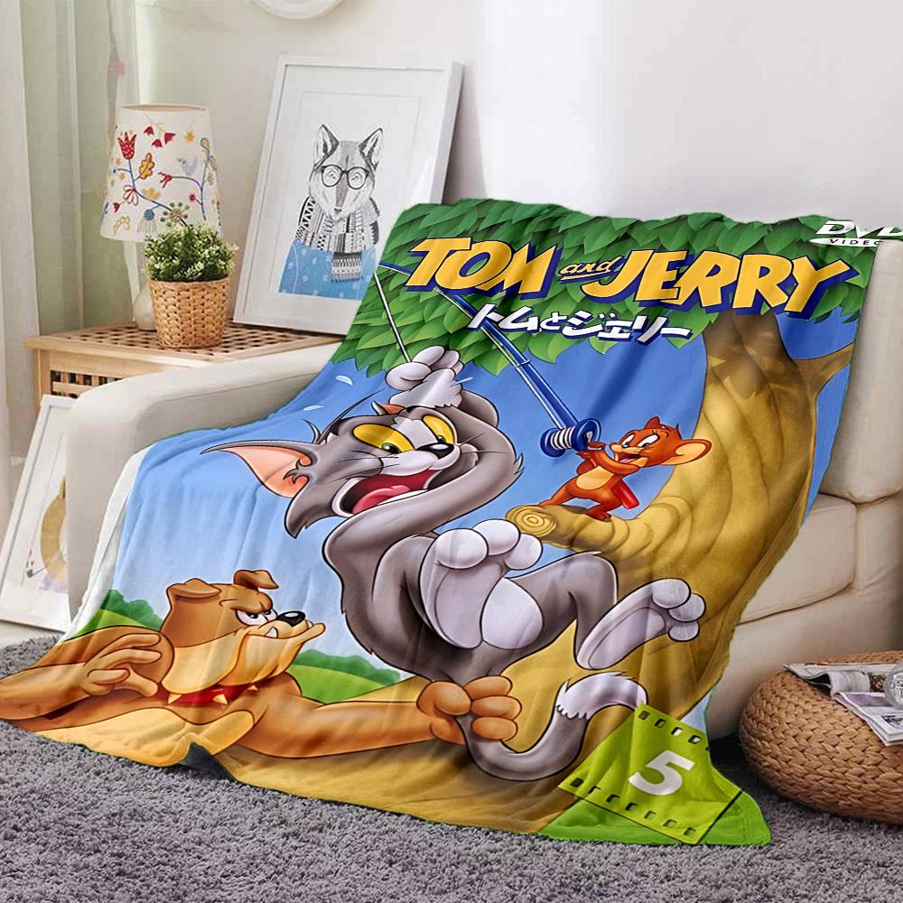 

1pc Tom and Jerry Flannel Blanket Soft Warm Throw for Home, Office, Travel, All-Season Cozy Bedding GiftL1233 80cmx120cm(31inx47in)