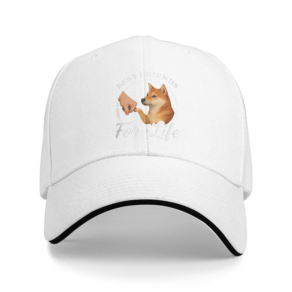 Funny Shiba Inu Design Best Friends for Life Shiba Inu Lover Baseball Cap Spring Men Trucker Hat Running Hippie Baseball Caps