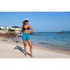 CHARMLEAKS Women's High Waisted Swim Shorts Drawstring Board Shorts with Zipper Pockets Liner