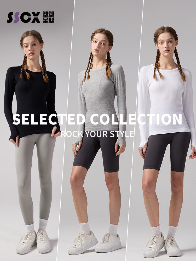 Lulu Women's Seamless Slim Fit Long Sleeve Yoga Top - Breathable, Quick-Drying Sportswear for Autumn & Winter Fitness.