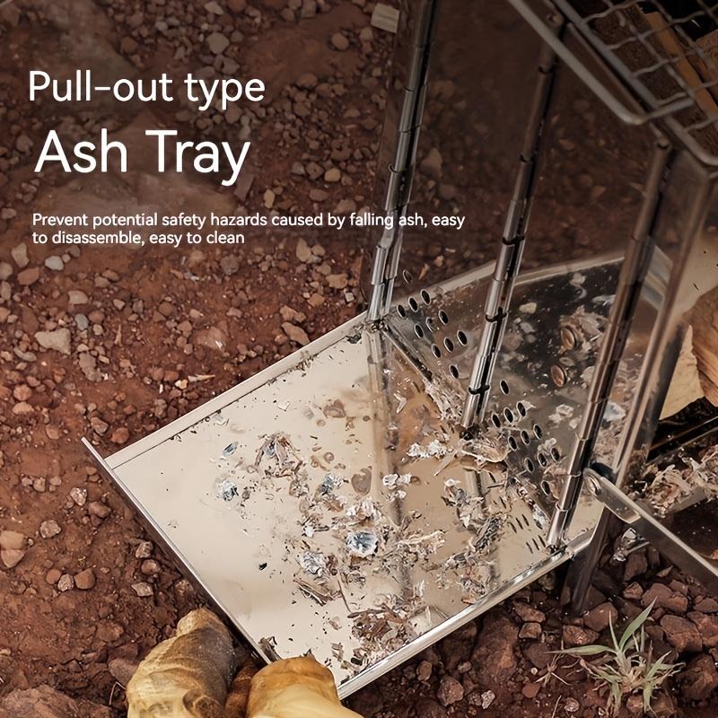 1pc Outdoor Mini Firewood Stove, Stainless Steel Material, Suitable for Picnic BBQ Camping, with Storage Bag - Only for Cooking