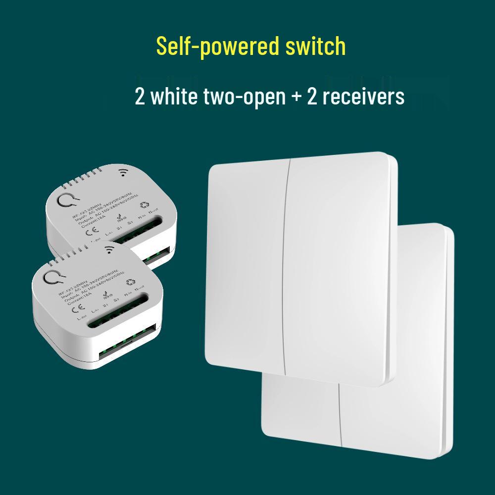 Întrerupător de lumină wireless cu auto-alimentare cu buton mare - Nu necesită cablare sau baterii