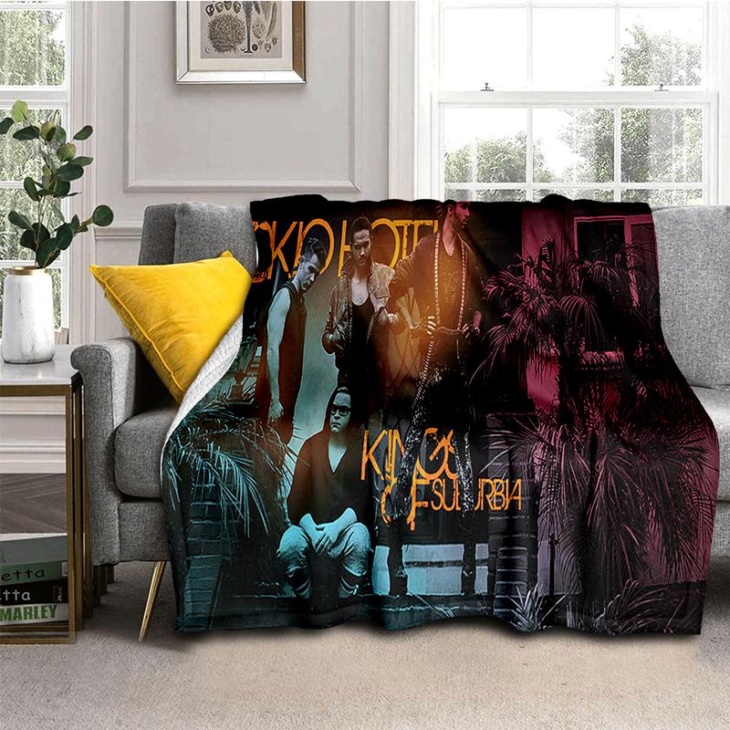 2025 New Style Tokio Hotel Rock Band Bill Tom Kaulitz Blanket,Soft Throw Blanket for Home Bedroom Bed Sofa Cover Kids Gift