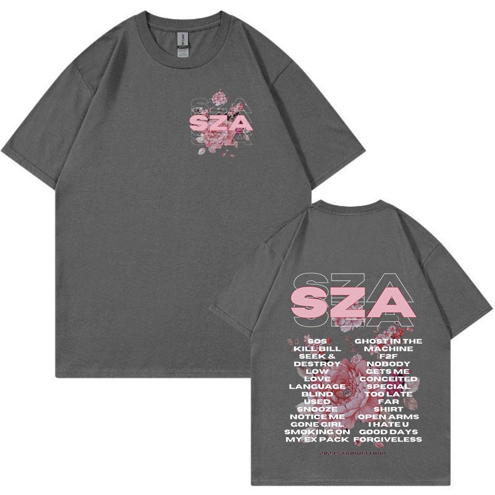 Rapper SZA SOS Australia Tour T Shirt Men Women Fashion Vintage Hip Hop Harajuku Tshirts Unisex Pure Cotton T Shirts Fans Gift
