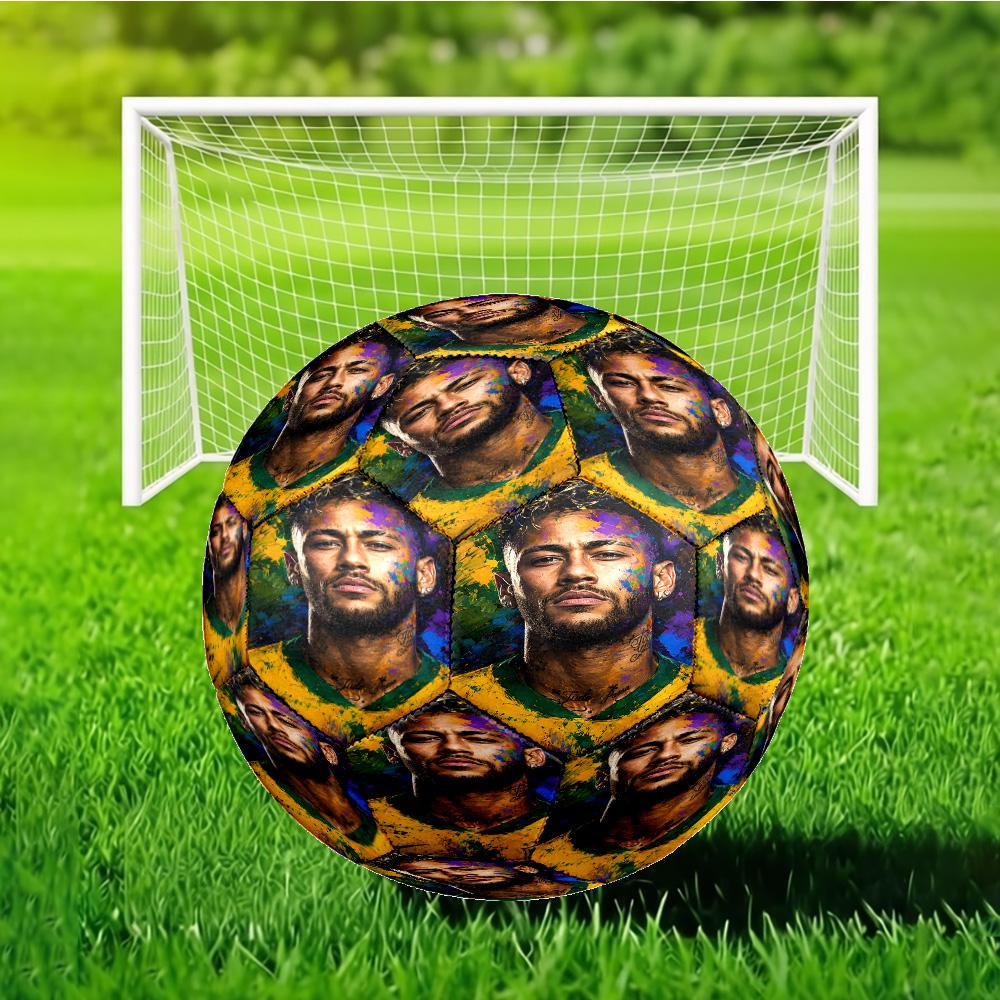 Neymar's Iconic Pose Soccer Ball Size 5 Soccer Ball, Machine-stitched, Soft and Comfortable, Suitable for Training and Matches Fan Gift