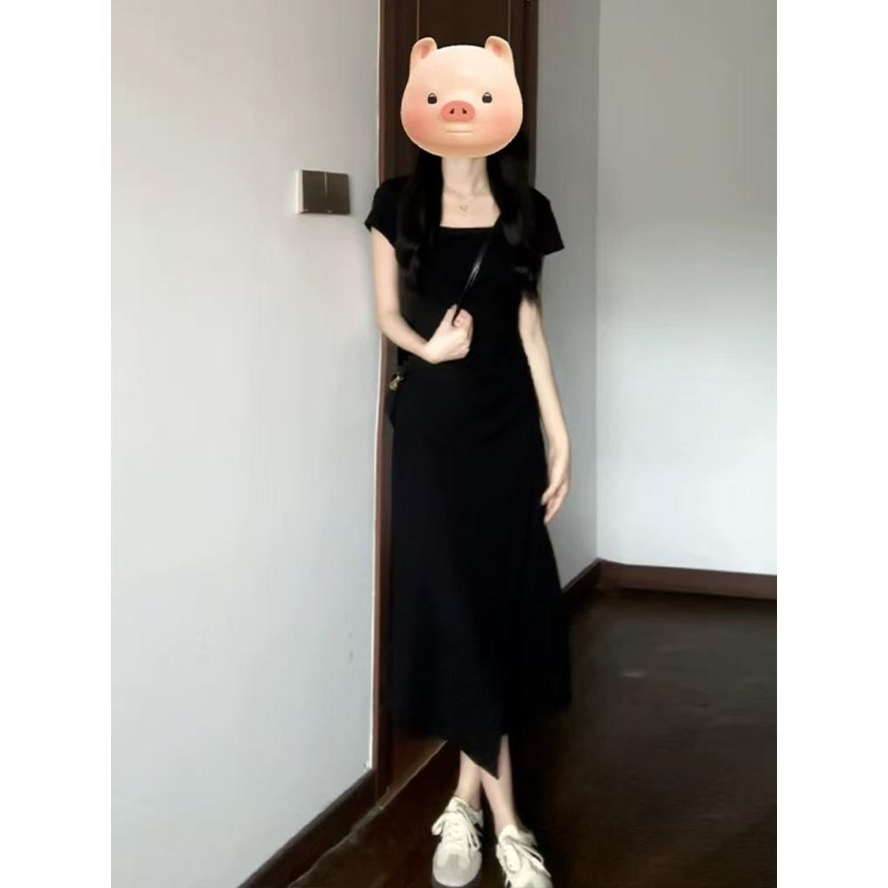 Vestido gris de verano con temperamento francés para mujer, ropa de mujer, nuevo de principios de primavera, vestido pequeño de alta gama ajustado