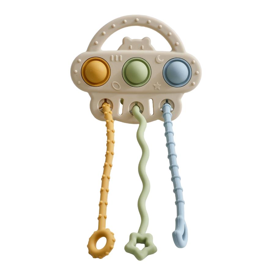 Baby Bpa Free Silicone Teether Toy Montessori Teething Training Infant Pull String Activity Toy For Toddlers Sensory Toys
