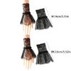 Women Fake Arm Sleeves with Short Tassels White and Black Pleated Cuff Beautiful Lace Accessories Outdoor Embellishments