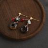 Retro Melaard Tiger's Eye Handmade French Light Luxury Stud Earrings for Women