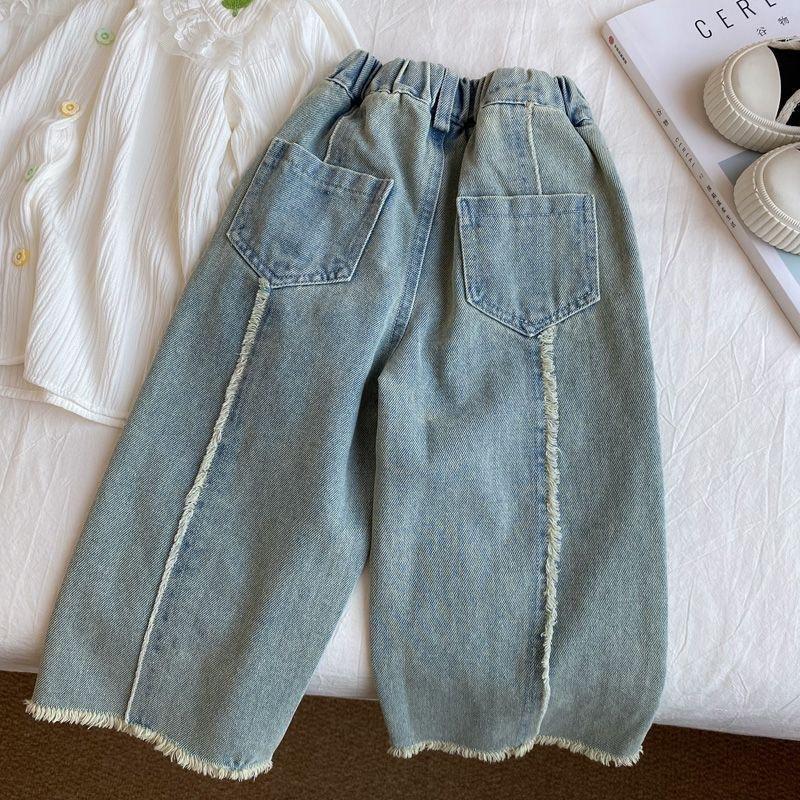 Girls' Pants Autumn Fashion Straight Leg Jeans Women's Treasure Wide Leg Pants Spring and Autumn Pants