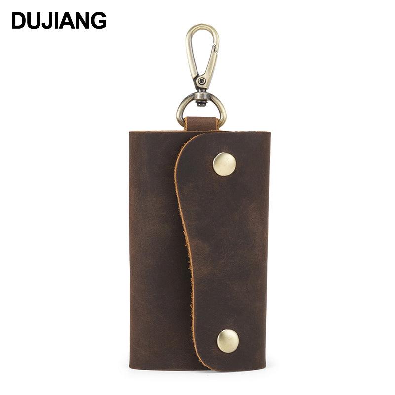 

Унисекс брелок-сумка из кожи Crazy Horse: Компактный ключник из коровьей кожи для ношения на поясе