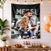 Piłka nożna Messi Ręcznie tkana gobelin Retro Boho Nadaje się do kącika do czytania Ściana studia Ściana akademika Wszechstronna dekoracja Dekoracja Boho