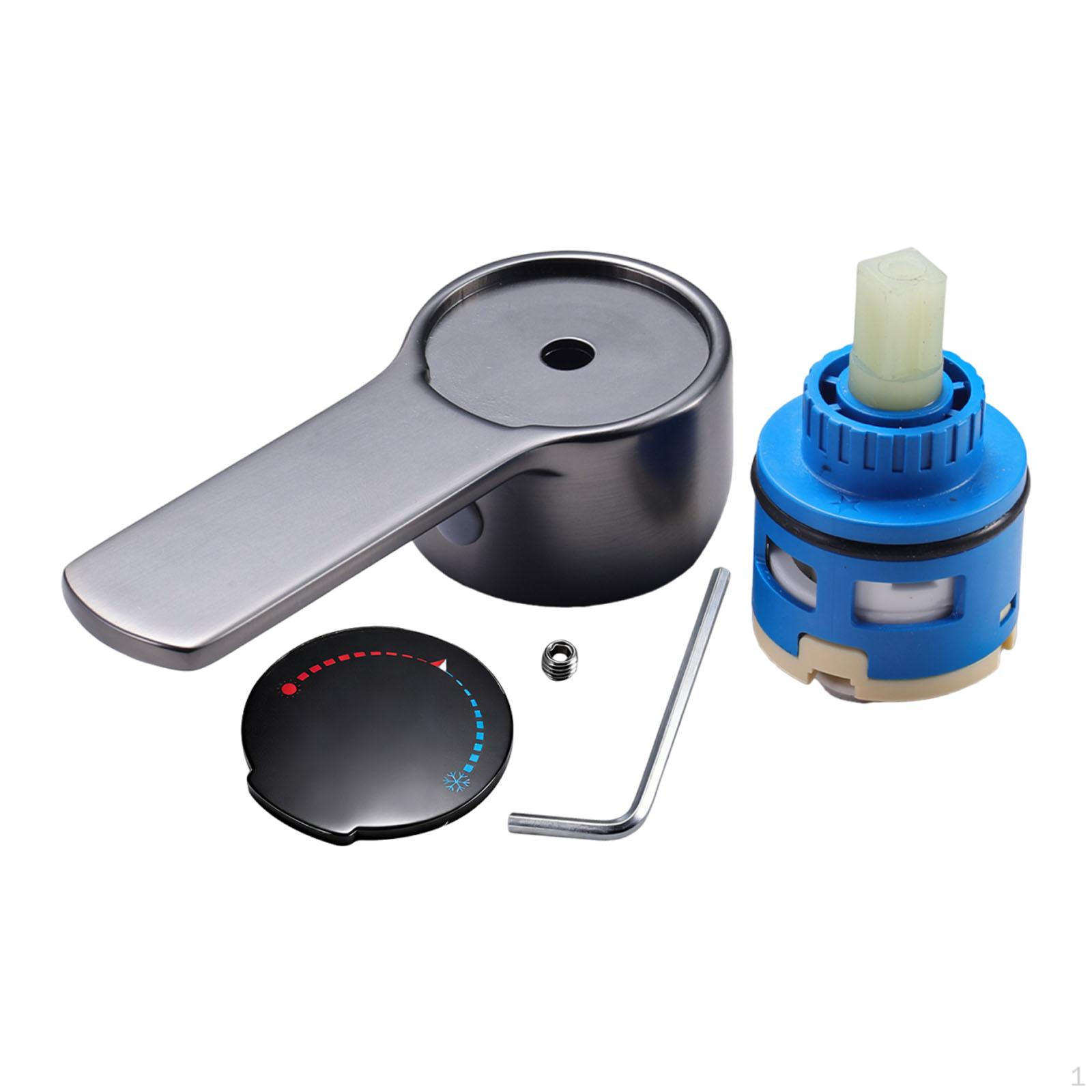 

Faucet Valve Core with Handle Single Cold Switch Aluminum Alloy Leakproof Design Easy
