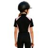 Kids Girls Color-block Equestrian Shirt Zip-up Stand Collar Short Sleeve Athletic Tops for Horse Riding Running Golf Tennis Practice