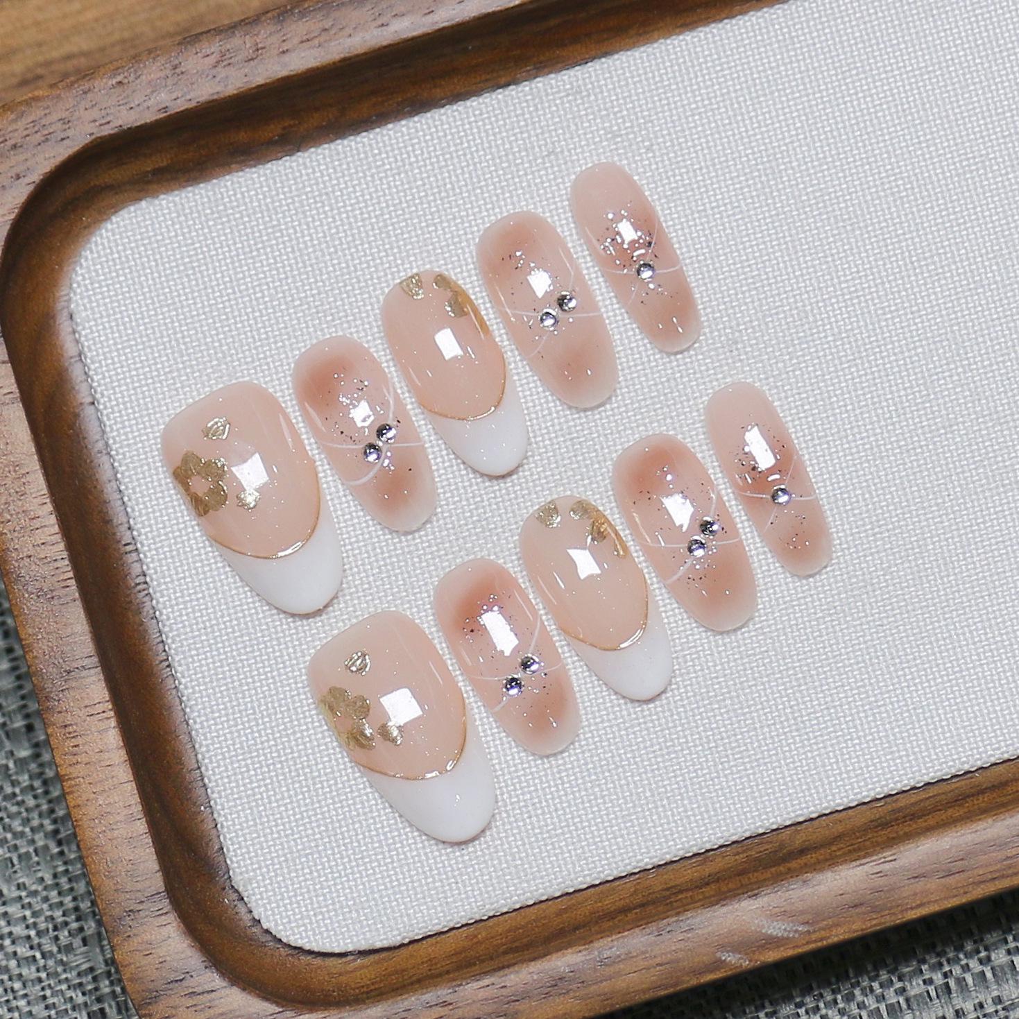 Pink Dream Tulip Cat Eye Detachable Nails for All Seasons Medium