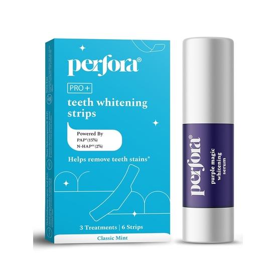 

Набор для отбеливания зубов Perfora - Отбеливает зубы за 1 применение | Безопасная для эмали и не вызывающая чувствительности формула для ухода за полостью рта | Полоски для отбеливания зубов - 30 мл