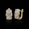 Elegant 925 Sterling Silver Earrings October Birthstones Colorful Natural Ethiopia Opal Fine Jewelry for Women's Party Wear