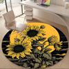 1pc Sunflower Garden Office Round Area Rug, Indoor Mat Suitable ForOffice, Under Office Chairs Bedroom Living Room Home Decor, Room Deco 016