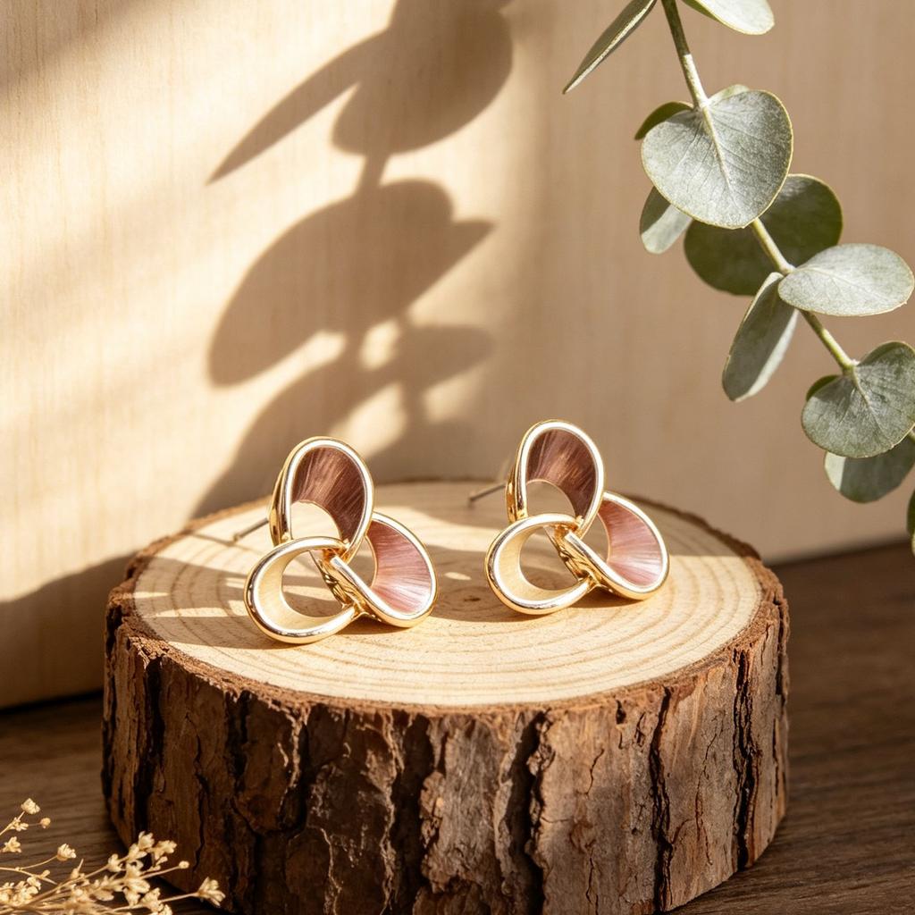 Hot-selling Hollow Petals Hand-painted Enamel Stud Earrings Niche Daily Versatile Light Luxury Women's Earrings