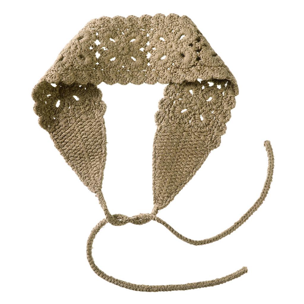 Fascia all'uncinetto da donna con motivo floreale, fascia per capelli lavorata a maglia con chiusura regolabile, stile vintage, accessorio per capelli bohémien per l'uso quotidiano e le attività all'aperto