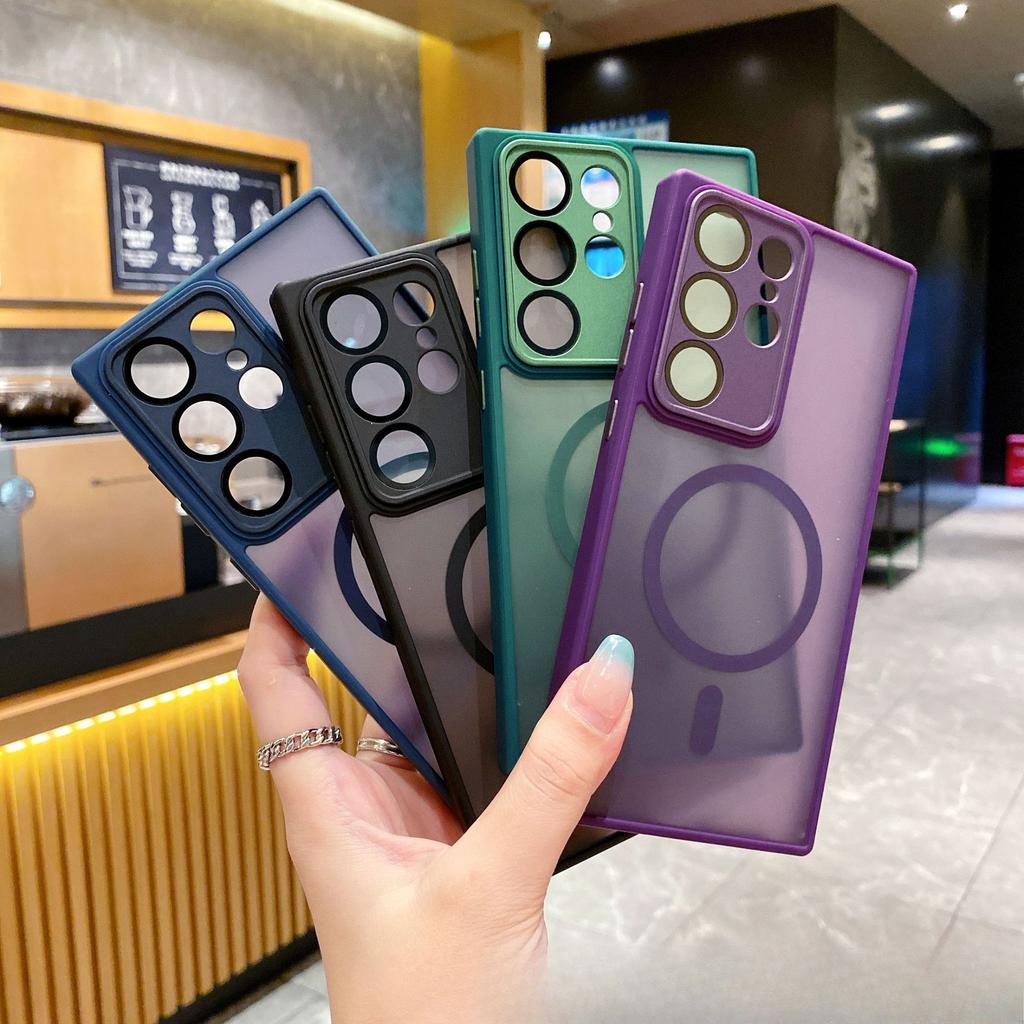 Suitable for Samsung S23Ultra Skin-like Matte Phone Case, S24 Yadun Magnetic Lens Case, S23Plus Soft