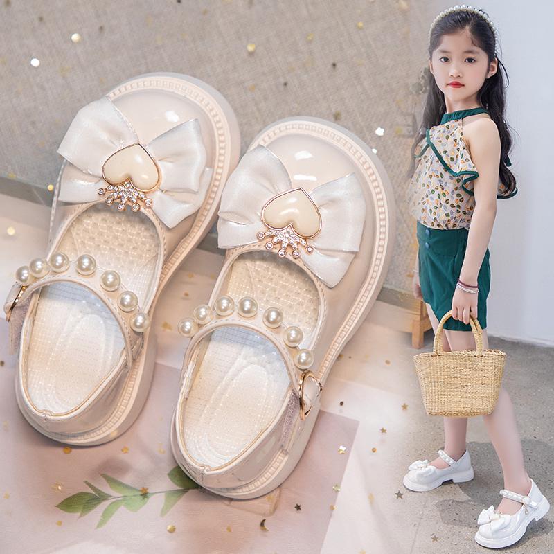 Girls' Black Patent Leather Princess Shoes - Spring/Summer 2025 British Style Performance Footwear