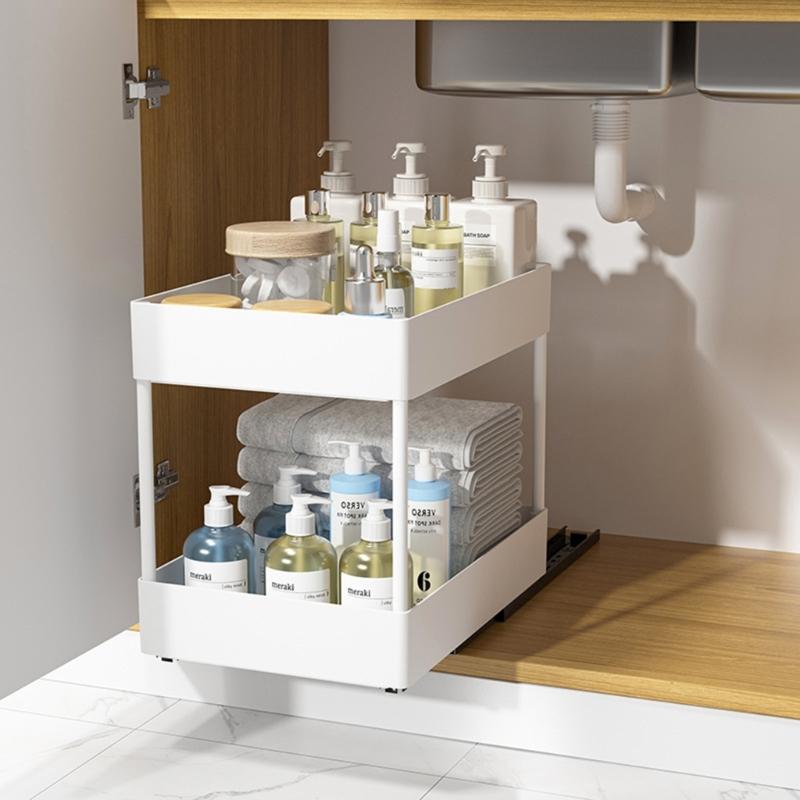Multipurpose Pull Out Cabinet Drawers Kitchen Cabinet Slide Out Storage Drawer Organizers Portable Dishes Storage Rack