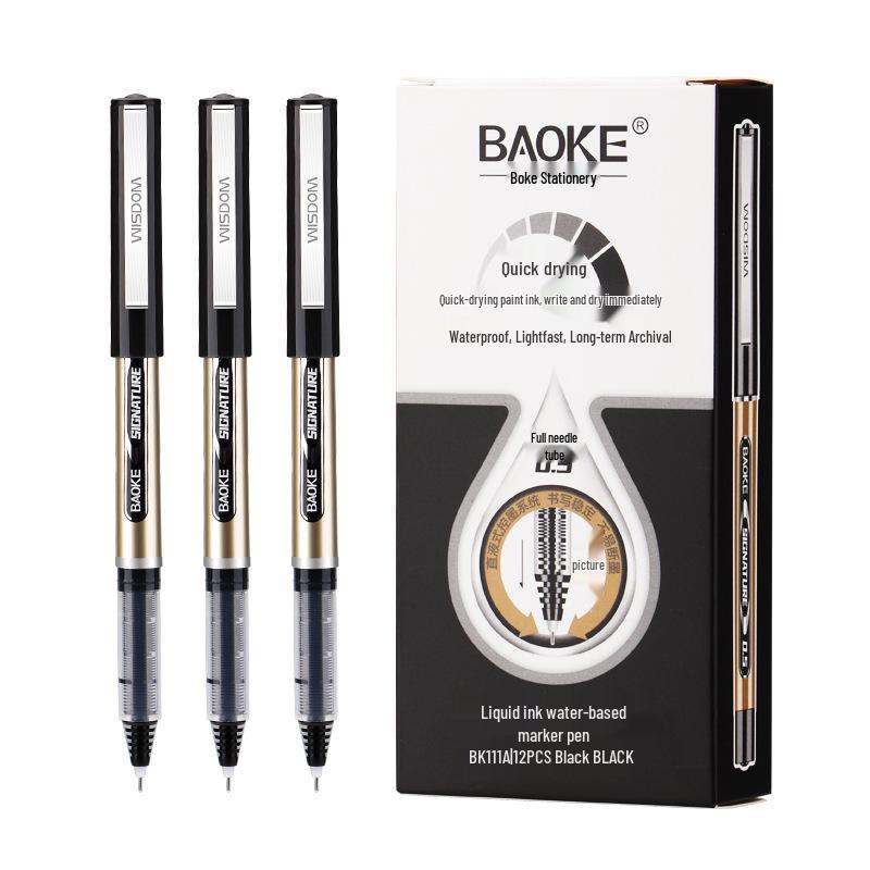 Bao Ke 0.5mm Quick-Dry Gel Pen: No Stains, Ideal for Students and Tests 0.5mm