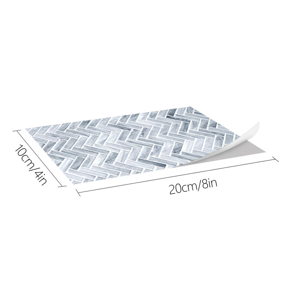 Gray Marble Texture Rectangular Tile Sticker Kitchen Bathroom Stair Renovation Waterproof Wall Sticker