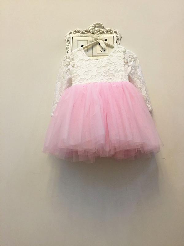 

Princess Lace Birthday Dress for Girls 90cm-130cm, set of 5 розовый