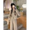 Women's Two-Piece Hooded Zip-Up Sweatshirt & Wide-Leg Pants Set - Casual, Loose Fit for Spring & Autumn, Trendy Korean Style