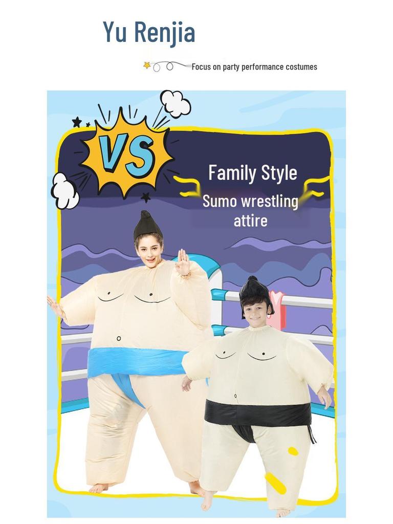 Inflatable Sumo Costume - Halloween Festival Prank for Large Adults