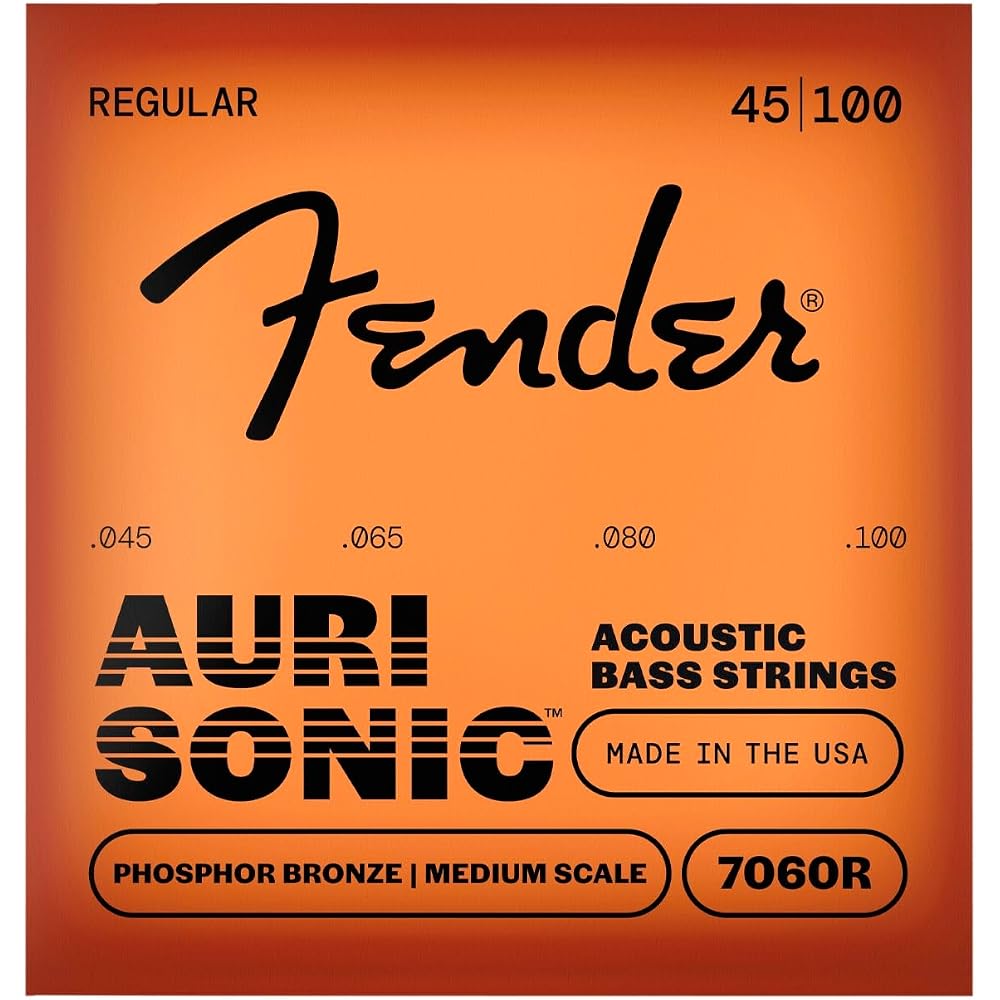 Fender AuriSonic Acoustic Bass Strings Phosphor Bronze Medium Scale Gauges .045-.100 (4)