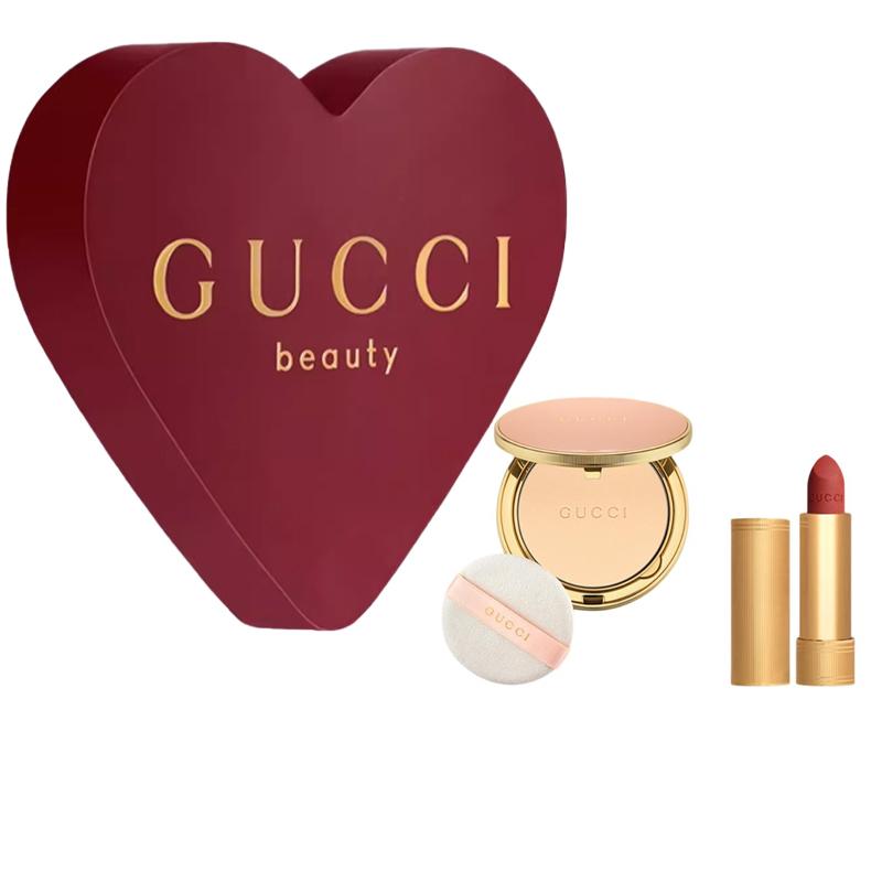 Gucci Beauty Powder With Soft Lipstick Makeup Set