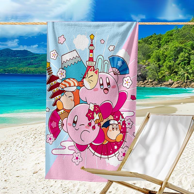 1pc Kirby2 Beach Towel, Beach and Seaside Swimming Pool Equipment, Fashion Pattern, Rectangular, Travel Essentials